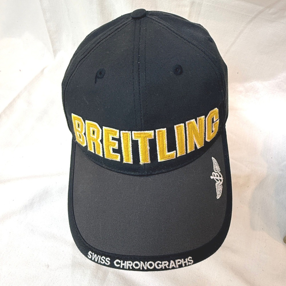 Breitling Baseball Cap Unisex OSFA Black NWOT Swiss Chronograph 1884 Hat